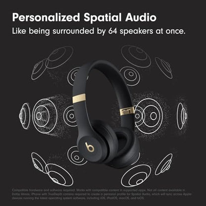 Beats Solo 4 - Wireless Bluetooth On-Ear Headphones, Apple & Android Compatible, Up to 50 Hours of Battery Life - Black & Gold