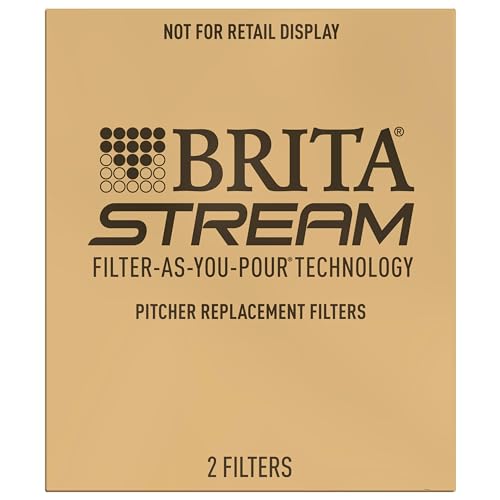Brita Stream Pitcher Water Filter for Pitchers and Dispensers, BPA-Free, Replaces 1,800 Plastic Water Bottles a Year, Lasts Two Months or 40 Gallons, Includes 2 Filters