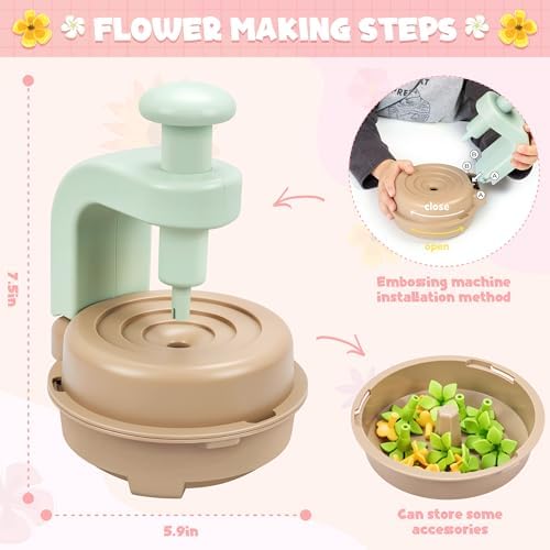 Fabric Flower Bouquets Toys, DIY Craft Kits Toys for Kids - Flowers Market Toy, Build Your Flower Bouquet, Arts & Crafts for 4 5 6 7 8 Year Toddler Girl, Educational Activity Preschool B-Day Gifts