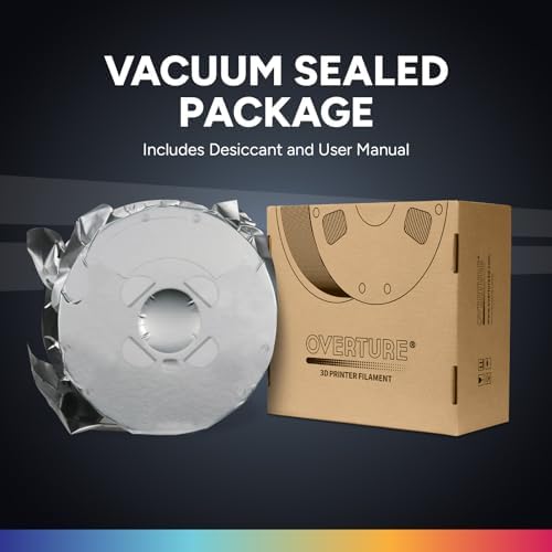 OVERTURE PETG 3D Printer Filament 1.75mm, Neatly Wound Durable PETG 2kg Spool (4.4lbs), Strong Toughness Filament, Dimensional Accuracy +/- 0.02mm, Fit Most FDM Printers (Black 1 Pack)