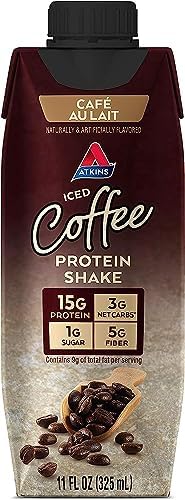 AtkinsCafé Caramel Iced Coffee Protein Shake, 15g Protein, Low Glycemic, 3g Net Carb, 1g Sugar, Keto Friendly (Pack of 2)