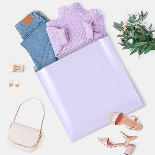 Metronic Large Poly Mailers 24x24 100 Pcs, Strong Adhensive Shipping Bags for Clothing, Waterproof Mailers Bags for Small Business, Shipping Envelopes, Tear-resistant Mailing Bags in Lilac Purple