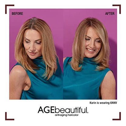 AGE beautiful Permanent Hair Color Dye Liqui Creme | 100% Gray Coverage | Anti-Aging Haircolor | Biotin for Thicker, Fuller Hair | Professional Salon Coloring