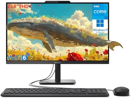 Lenovo 24 23.8" Fhd All-in-One Desktop Computer for Home Office, Intel 4-Core Processor (Beats i3-1110g4), 32gb Ddr4 Ram, 1tb Pcie Ssd, WiFi 6, Bluetooth, Business Aio, Windows 11 Pro