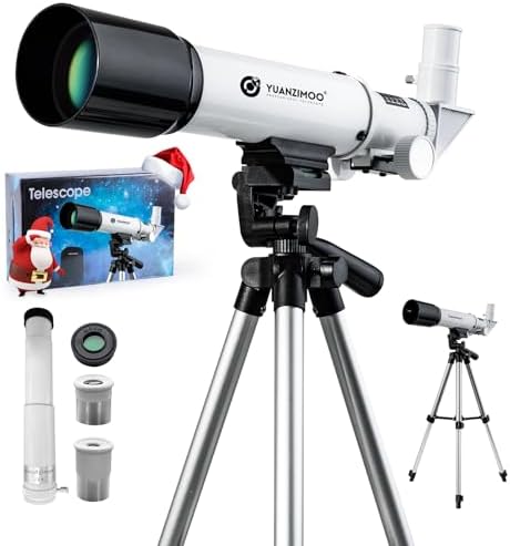 Telescope for Kids 50mm Aperture 360mm AZ Astronomical Portable Telescope for Adults Beginners with Upgraded Tripod White