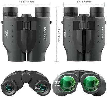 25x32 Binoculars for Adults Kids Compact - DEESOO High Powered Bird Watching Binoculars Lightweight with Small Size for Hunting Traveling Sports Hiking