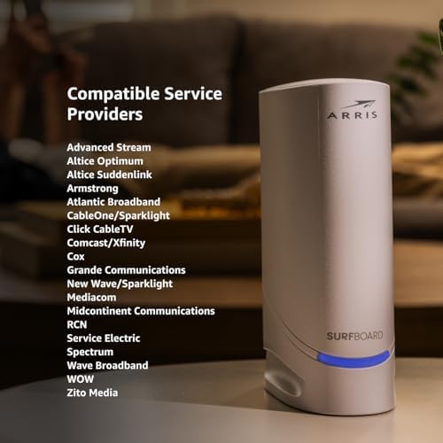 ARRIS (S34) - Cable Modem - Fast DOCSIS 3.1 Multi-Gigabit Cable Modem, for Comcast Xfinity, Cox, Spectrum & More, 2.5 Gbps Max Internet Speeds, 2 Year Warranty - (No Built-in WiFi)