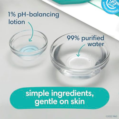 Pampers Baby Wipes Aqua Pure, 99% water-based wipes, Hypoallergenic and Unscented Baby Wipes, 672 Wipes Total (12 Flip-Top Packs)