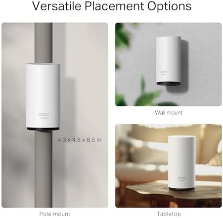 TP-Link Deco BE25-Outdoor BE5000 Dual-Band Wi-Fi 7 Outdoor Mesh WiFi Extender Unit | Up to 2,800 sq.ft | 2 * 2.5G PoE+ Ports, IP65 Waterproof, MLO| Multiple Mounting Options| Secure by Design, 1-Pack