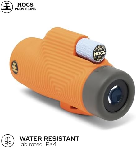 Nocs Provisions Zoom Tube 8x32 Monocular, 8X Magnification Telescope, Bak4 Prism, Wide Field of View for Bird Watching, Backpacking & Wildlife Viewing - International Orange