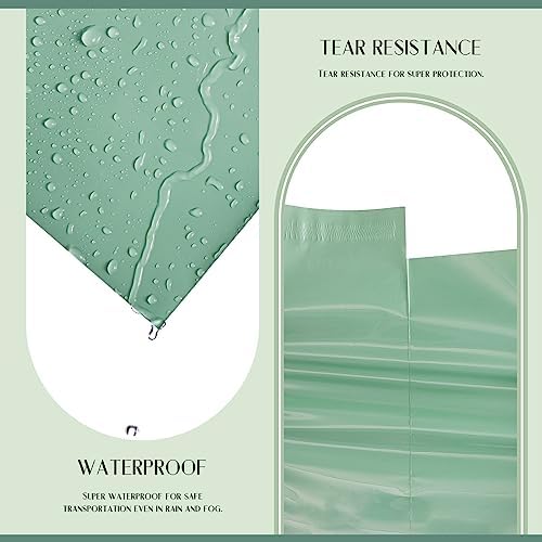 Metronic Large Poly Mailers 24x24 100 PCS, Strong Adhensive Shipping Bags for Clothing, Waterproof Shipping Envelopes for Small Business, Tear-resistant Mailers Poly Bags in Grayed Jade Green