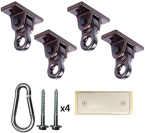 Heavy Duty Bronze Swing Hangers Screws Bolts Included Over 5000 lb Capacity Playground Porch Yoga Seat Trapeze Wooden Sets Indoor Outdoor (4 Pack)