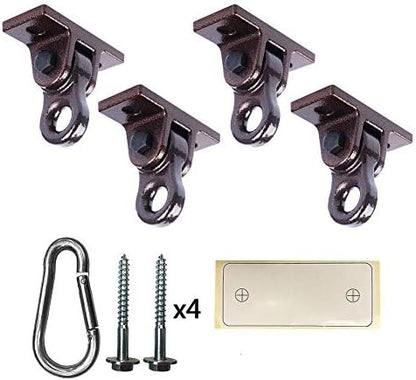 Heavy Duty Bronze Swing Hangers Screws Bolts Included Over 5000 lb Capacity Playground Porch Yoga Seat Trapeze Wooden Sets Indoor Outdoor (4 Pack)