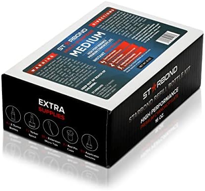 Premium Grade Cyanoacrylate (CA) Super Glue by Starbond - 16 oz. Complete Refill KIT (453g) - with Extra Bottles, Caps, and Microtips - for Woodturning, Pen Turning, Hobby, Lapidary, Acrylic Nails