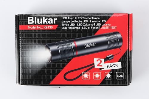 Flashlight Rechargeable 2 Packs, High Lumens Flashlight, Super Bright Small LED Flash Light- Zoomable, Adjustable Brightness, Long Lasting for Camping, Outdoors and Home Emergency