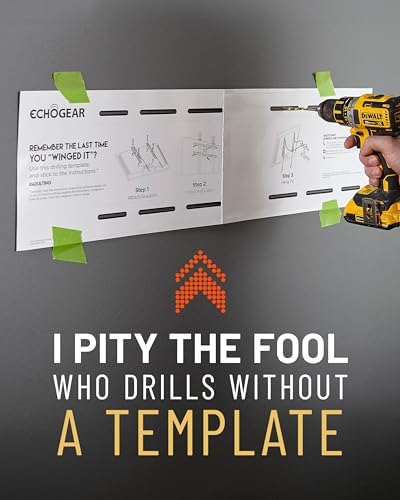 ECHOGEAR Wall Mount TV Bracket for TVs Up to 90" - Low Profile Design Tilts to Eliminate Glare - Includes Drilling Template & Can Be Leveled After Install - UL Listed for Safety