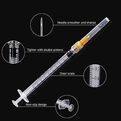 1ml 25G 1inch Syringe with Needle, Sterile Disposable Packaging. (100)