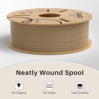 ELEGOO Wood PLA Filament 1.75mm 1KG, Real Wood Fibers Filled 3D Printer Filament Dimensional Accuracy +/- 0.02mm, 1kg Spool(2.2lbs) Fits for Most FDM 3D Printers