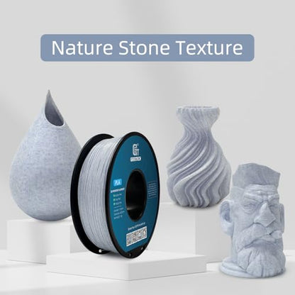 Geeetech Marble PLA Filament, Stone-Like Appearance, 1.75mm 3D Printing Filament 1kg(2.2lbs), Dimensional Accuracy +/- 0.02 mm, Marble White-Blue Stone Color, Fit Most FDM Printer