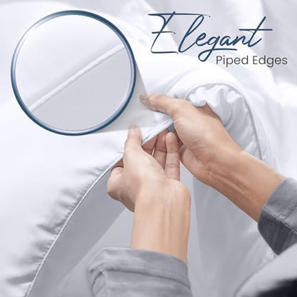 Utopia Bedding Comforters Queen Size, All Season Duvet Insert, Down Alternative Box Stitched Bed Comforter with Corner Tabs, Machine Washable (White)