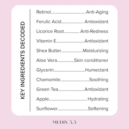 MEDIX Fragrance Free Retinol Body Lotion Crepey Skin Care Treatment | Anti Aging Body Lotion & Face Moisturizer | Firming Retinol Cream For Face Targets Loose Crepe Skin, Wrinkles, & Fine Lines, 2PC