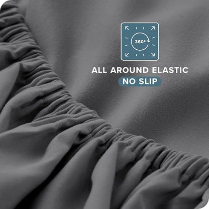 Bare Home Twin XL Sheet Set - College Dorm Size - Luxury 1800 Ultra-Soft Microfiber Twin Extra Long Bed Sheets - Deep Pockets - Easy Fit - Extra Soft - 3 Piece Set - (Twin XL, Grey)