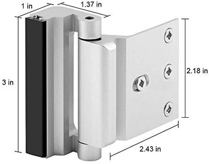 Home Security Door Lock, 2 Pack Childproof Door Reinforcement Lock with 3 Inch Stop Withstand 800 lbs for Top Front Inward Swinging Door, Upgrade Flip High Night Lock to Defend Your Home Kids
