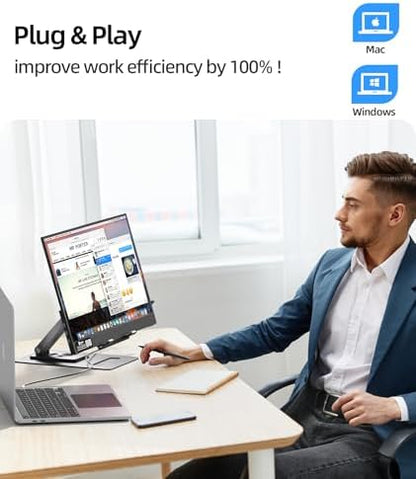 Ingnok 15.6'' FHD IPS Portable Monitor – Ultra Slim External Screen with USB C/HDMI for Laptop, Mac, PC, Phone, PS4, PS5, Switch (Renewed)