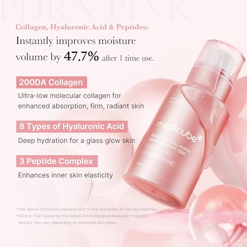 medicube PDRN Pink Collagen Exosome Shot Serum 7,500 PPM | Liquid Skin Booster | Exosome, Salmon DNA PDRN, Spicules | Uneven Skin Tone, Pore Care, Skin Texture | Korean Skin Care 1.01 fl.oz
