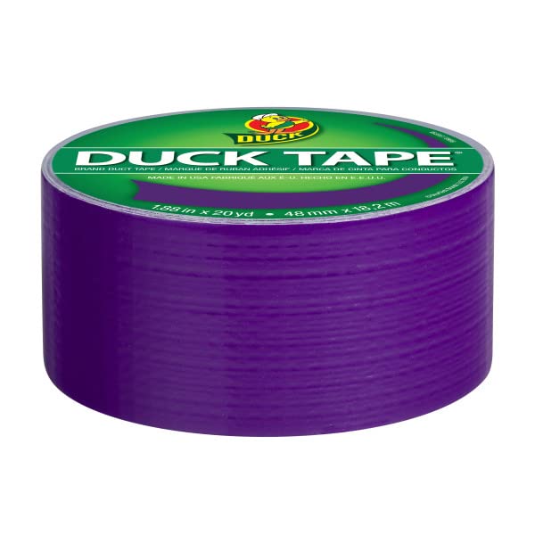 Duck Brand 283138 Color Duct Tape, Purple, 1.88 Inches x 20 Yards Each Roll, 3 Rolls