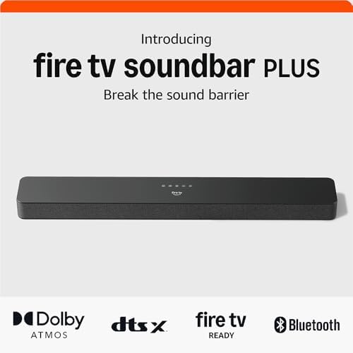 Amazon Fire TV Soundbar Plus (newest model) with built-in subwoofer, 3.1 channel, Dolby Atmos, clear dialogue