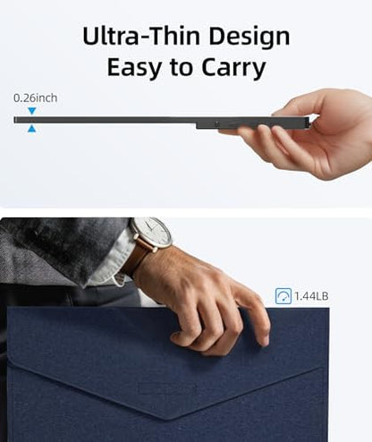 Ingnok 15.6'' FHD IPS Portable Monitor – Ultra Slim External Screen with USB C/HDMI for Laptop, Mac, PC, Phone, PS4, PS5, Switch (Renewed)