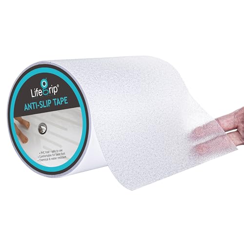 LifeGrip Anti Slip Transparent Anti Slip Tape, 8 inch by 30 feet, Non-Slip Traction Grip Tape to Tubs, Boats, Stairs, Clear, Soft, Comfortable for Bare feet (8" X 30')