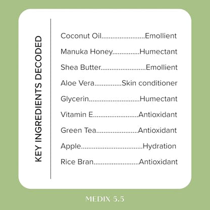 MEDIX Coconut Body Lotion + Manuka Honey Cream | Natural Coconut Oil Lotion For Women & Men | Moisturizer Cream Body Butter Skin Care Balm For Stretch Marks, Cellulite, & Dry Skin, 15 Fl Oz