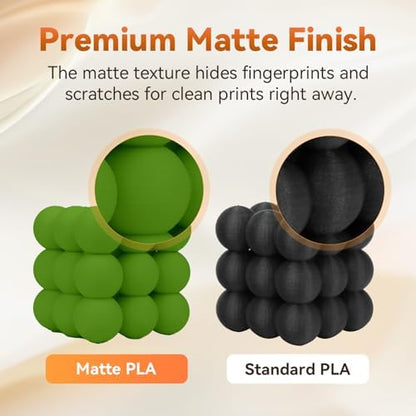 FLASHFORGE PLA Filament 1.75mm +/- 0.02mm, Matte Green 3D Printer Filament 1kg (2.2lbs) Spool, Excellent Printing Performance, Easy to Use for Most FDM 3D Printers