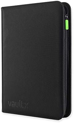 Vault X 9 Pocket Trading Card Zip Binder, 360 Cards, Premium Exo-Tec Album Material, 20 Side-Loading Pages, Folder for Collectible Games, Sports, TCG (Black)