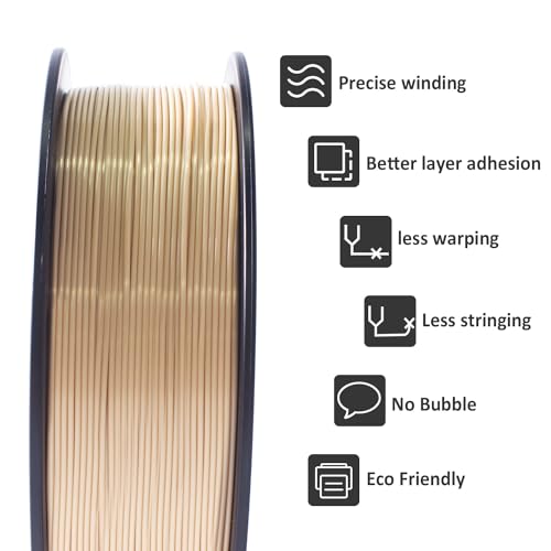 GIANTARM 3D Printer Filament, Bone White Pla Filament, 1Kg(2.2lbs) Spool, 1.75mm Dimension Accuracy +/- 0.03mm, 3D Printing Filament