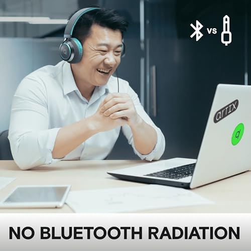 ARTIX CL750 Wired Headphones with Mic & Volume Control — Noise Isolating On-Ear Headphones for Computer and Laptop Wired, Plug in Corded Headphone Over Ear with Wire (Foldable, Aux Jack 3.5mm)