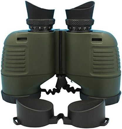 Hooway 7x50 HD Waterproof Military Marine Binoculars w/Internal Rangefinder & Compass for,Bird Watching,Boating and More(Army Green) …