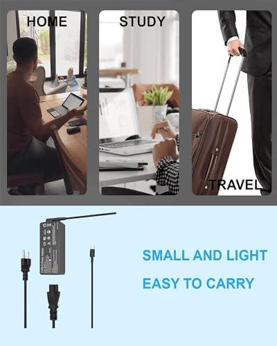 65W 45W USB C Laptop Charger Compatible with Lenovo ThinkPad T14 T15 T16 gen 1 gen 2 X1 Yoga L13 7i C740 Computer AC Power Adapter for ThinkPad T480 T490 P52s Chromebook 2nd Gen Power Cord