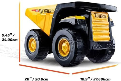 Tonka Steel Classics Toughest Mighty Dump Truck - Made with Steel & Sturdy Plastic, Large Yellow Toy Construction Truck, Boys and Girls, Kids, Toddlers, Ages 3+