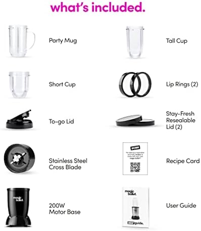 magic bullet Blender, Small, Black, 11 Piece Set