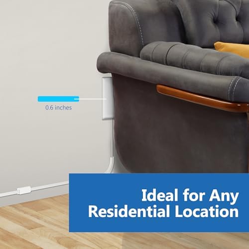 LIDER Flat-Face Outlet Extender with 3 Receptacles, Ultra-Thin Wall Plate Plug with Cord Extender and 3-Outlet Power Strip, 3ft Cord, LWE3-315-W, ETL-Listed, White
