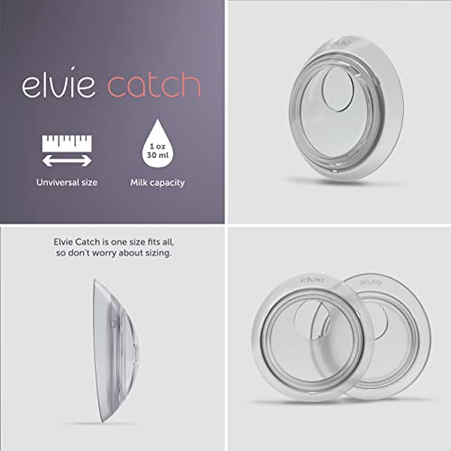 Elvie Catch Milk Collection Shells | Set of Two Discreet Leak-Protection Silicone Cups, Reuse Your Milk| Reusable Breast Shells Collect Up to 1oz | No More Wasted Milk or wasteful Breast Pads