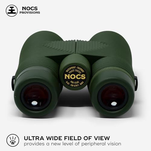 Nocs Provisions Pro Issue 8x42 Compact Fogproof Waterproof Binoculars for Adults & Kids, 8X Magnification, Wide View Multi-Coated Lenses for Bird Watching, Hunting & Stargazing - Canopy Green
