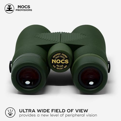 Nocs Provisions Pro Issue 8x42 Compact Fogproof Waterproof Binoculars for Adults & Kids, 8X Magnification, Wide View Multi-Coated Lenses for Bird Watching, Hunting & Stargazing - Canopy Green