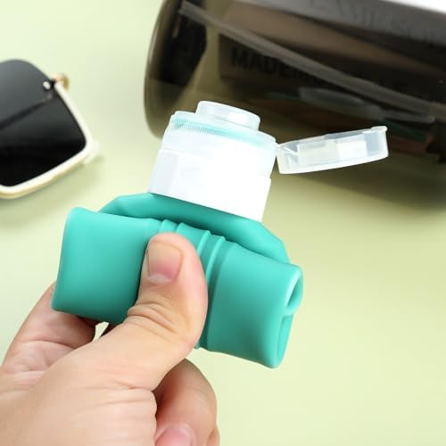 Travel Bottles for Toiletries, Large 6oz Oversize Containers, BPA Free Leak Proof Tubs Refillable Liquid Traveler Accessories with Toiletry Bag for Cometic Shampoo and Lotion Soap (4 Pack)