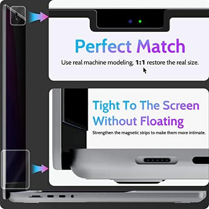 Magnetic Privacy Screen for MacBook Pro 16 Inch (2021-2024, M1, M2, M3, M4), 16inch Removable Matte Anti Blue Light Glare Private Filter Protector for Mac Pro 16.2" Laptop