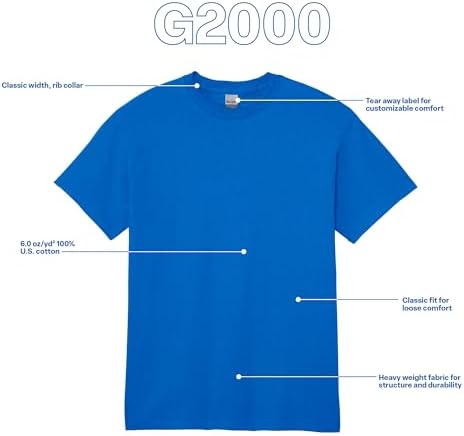 Gildan Unisex Adult Ultra Cotton T-Shirt, Style G2000, Multipack