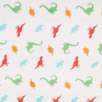 Amazon Basics Kid's Soft Easy-Wash Lightweight Microfiber 3-Piece Sheet Set, Toddler, Multi Color, Dinosaurs